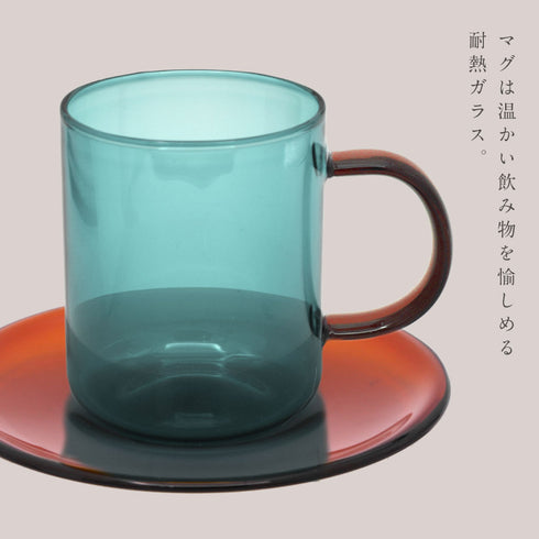 耐熱カラーガラスマグ&ソーサーセット.|s4