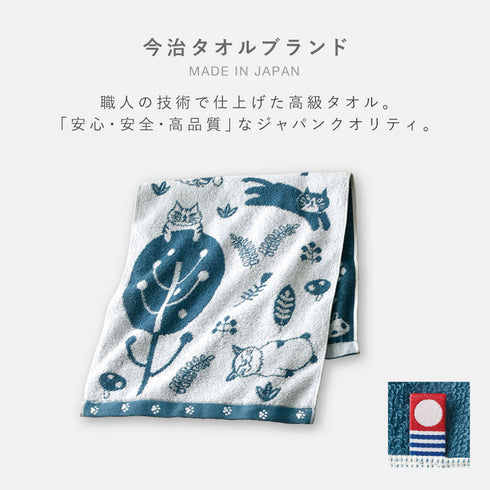 今治タオルブランドフェイスタオル まったりにゃんこ.|s2