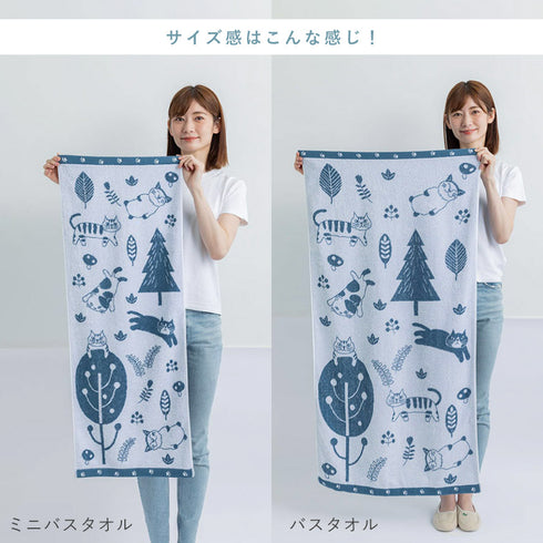 今治タオルブランドミニバスタオル まったりにゃんこ.|s5
