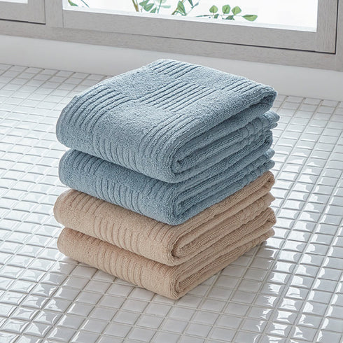 インド綿フェイスタオル 2色4枚組 ベージュ・ミント.|s3