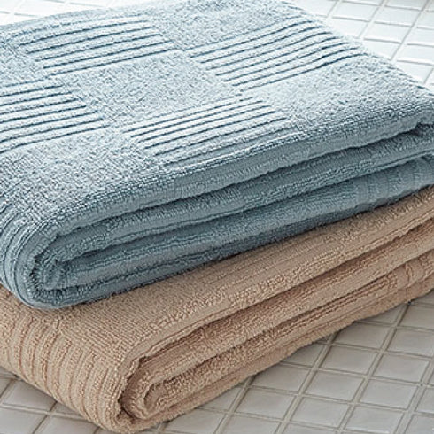 インド綿ミニバスタオル 2色組 ベージュ・ミント.|s4