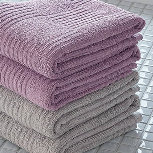 インド綿フェイスタオル 2色4枚組 グレー・ライラック.|s5