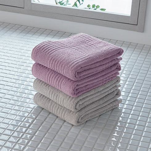 インド綿フェイスタオル 2色4枚組 グレー・ライラック.|s3