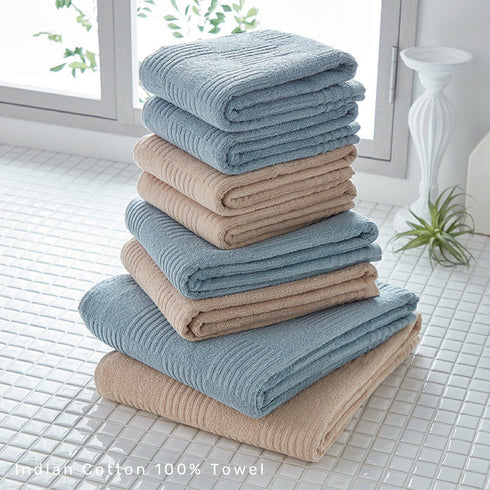 インド綿ミニバスタオル 2色組 グレー・ライラック.|s8