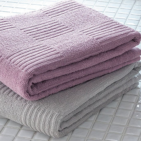 インド綿ミニバスタオル 2色組 グレー・ライラック.|s4