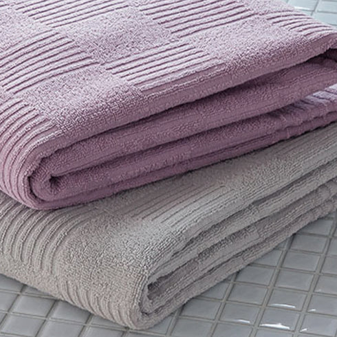 インド綿バスタオル 2色組 グレー・ライラック.|s5