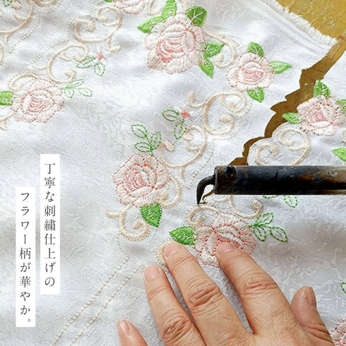ローズ刺繍ペーパーホルダーカバー ピンク.|s4