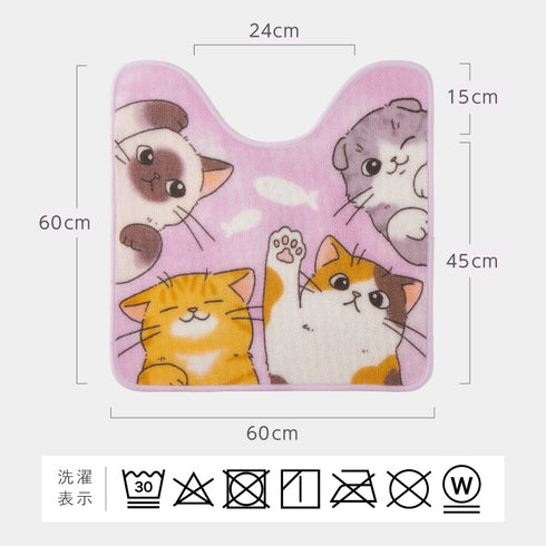 レギュラートイレマット・フタカバーセット にゃんず.|s8