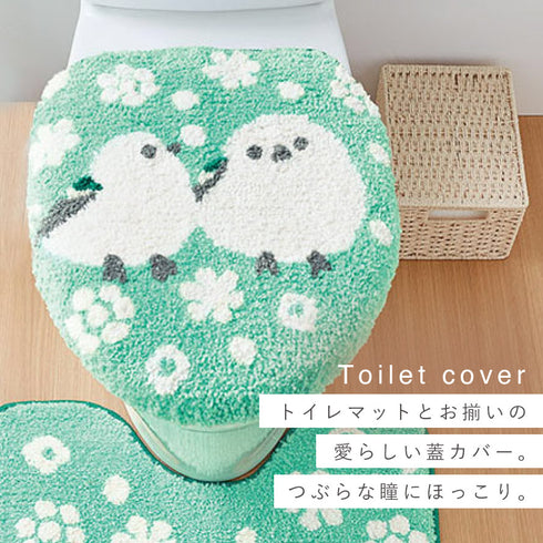 耳長ロングトイレマット・フタカバーセット シマエナガ.|s7