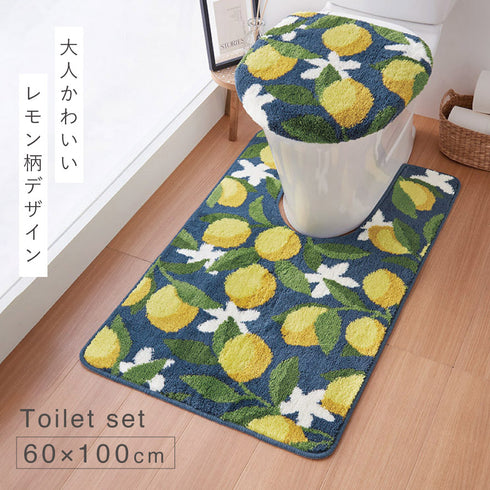 耳長ロングトイレマット・フタカバーセット シトラス.|s1