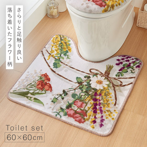 レギュラートイレマット・フタカバーセット ブーケスワッグ.|s1