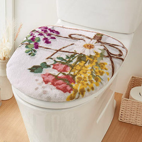 ジャンボ耳長トイレマット・フタカバーセット ブーケスワッグ.|s6