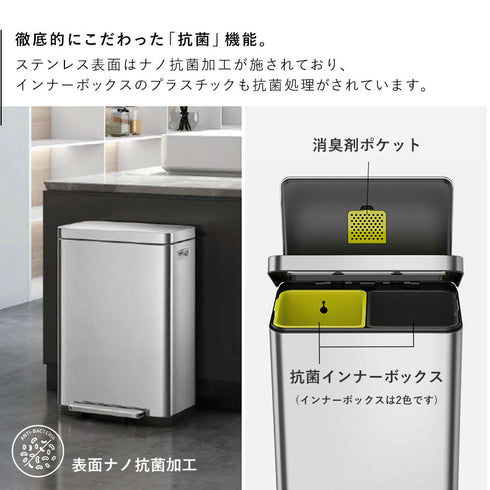EKO エックスキューブステップビン20L+20L.|s4