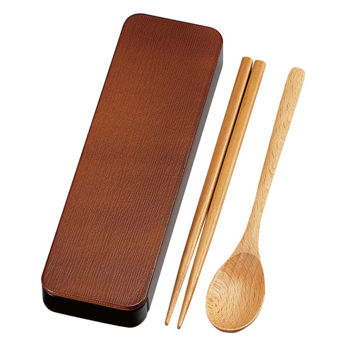 18.0 木目スライド スプーン&箸セット