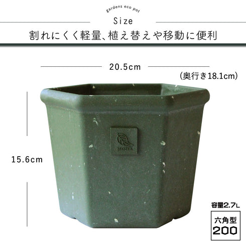 gardens パピエ エコポット六角型 200.|s3