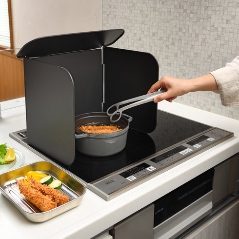 コンパクト4面レンジガード ブラック.|s5