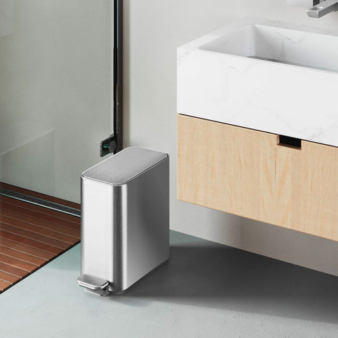 シンプルヒューマン スリムステップダストボックス 5L シルバー.|s8
